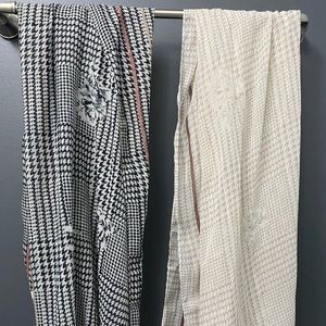 Matching black and white rose scarves